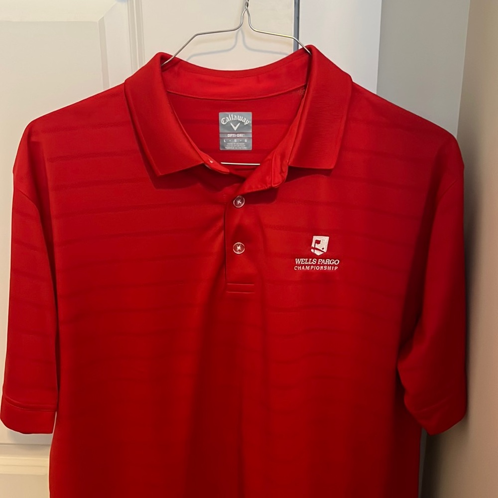 Callaway men’s golf polo from Wells Fargo Champions size large color red